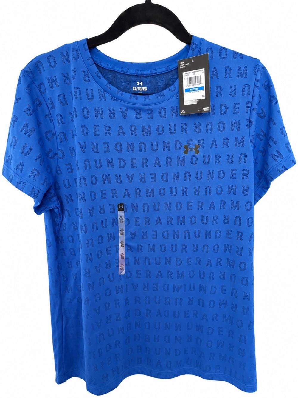 Under Armour Royal Blue Allover Logo Short Sleeve Tee XL